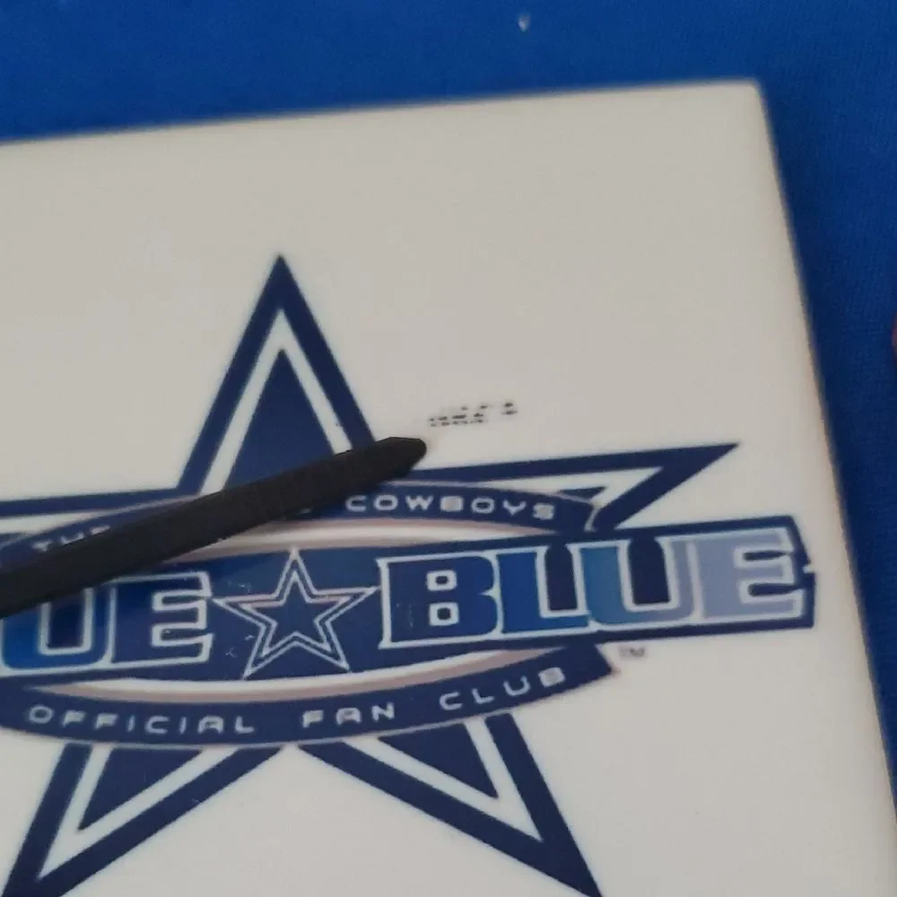 Dallas Cowboys Ceramic Coaster Set of 4 with Wooden Holder True Blue Fan Club